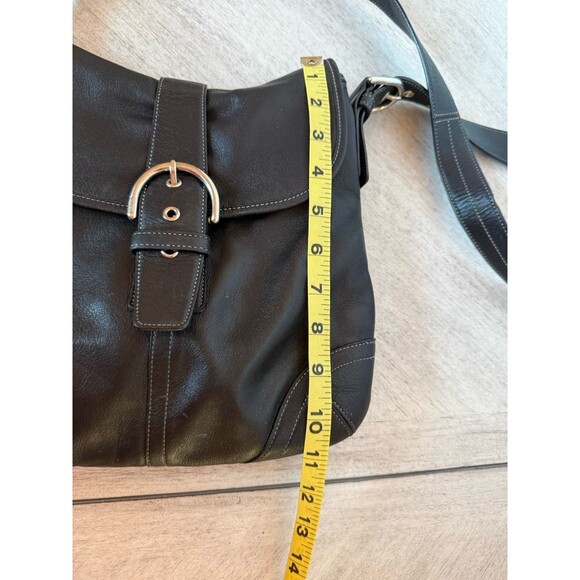Coach Vintage 9480 Soho Flap Crossbody Black Leather Shoulder Hobo Y2K Cleaned - Picture 6 of 16